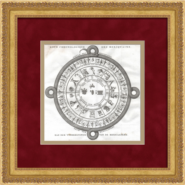 Календарь Ацтеков. Уникальная гравюра 18 века Календарь Ацтеков. Уникальная гравюра 18 века