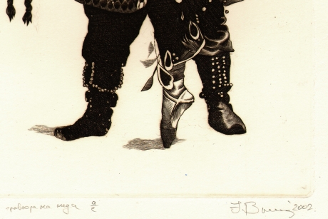 офорт ю. бриедиса "балет жар-птица"