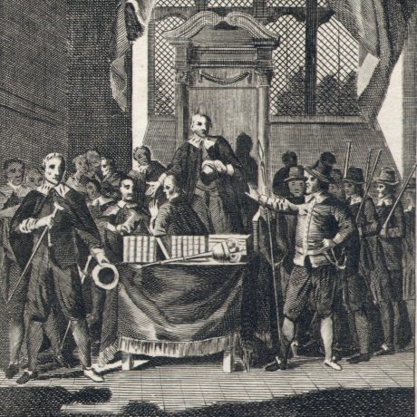 Великая ремонстрация английского парламента. В 1653 году Оливер Кромвель разогнал «охвостье» долгого парламента.. Парламент Англии 1653. Английский парламент гравюра.