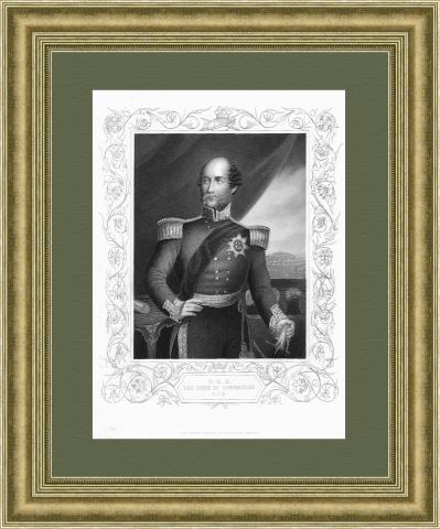 Георг, герцог Кембриджский, антикварная гравюра, серия "Крымская война" 1858 г.