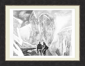 Сияние ледника. Авторский офорт