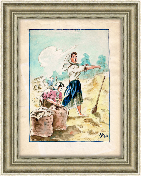 Сбор урожая. Оригинальная авторская графика Сбор урожая. Оригинальная авторская графика