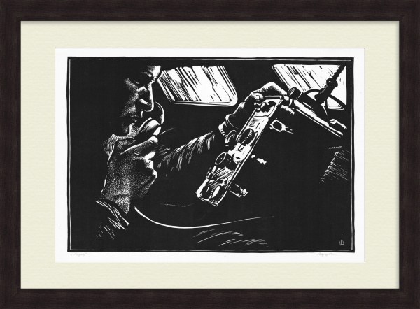 Радист Советской Армии, линогравюра