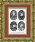 Наполеон I Бонапарт на четырех ступенях его карьеры. Антикварная литография в раме