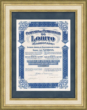 Акция португальской нефтяной компании Companhia de Combustiveis do Lobito 1928 года