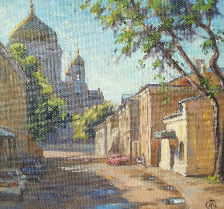 Московское утро. Храм Христа Спасителя. Живопись