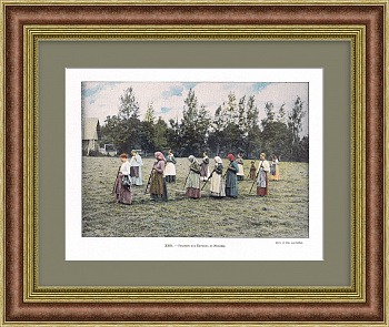 Сенокос в пригороде Москвы. Старинная фототипия