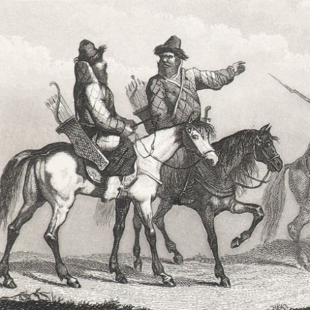 всадники: русские, киргизы, балканцы, турки. редкая антикварная гравюра 19 века
