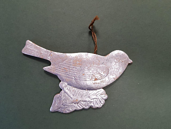 Воробушек, винтажная игрушка СССР из картона