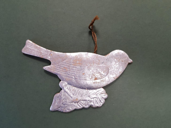 Воробушек, винтажная игрушка СССР из картона