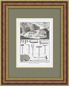 Каменоломня и обжиг гипса. Cтаринная гравюра, 1770-е гг. Каменоломня и обжиг гипса. Cтаринная гравюра, 1770-е гг.