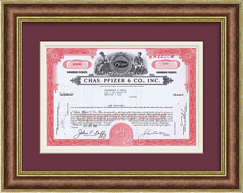 Pfizer, сертификат производителя вакцин на 1000 акций