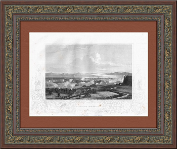 Крымская война: Битва за Бомарсунд, старинная гравюра сер. 19 в.