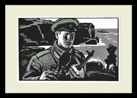 Пограничные войска СССР. Авторская, старинная гравюра