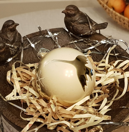новогодний шар лебедь со звездами, ссср