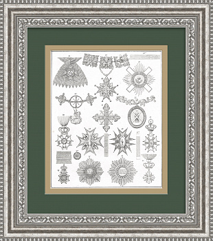 Легендарные ордена Европы и Великобритании, редкая гравюра