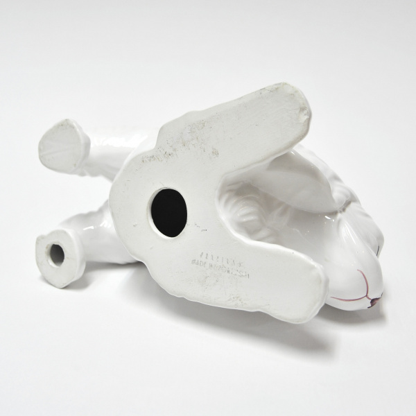 белая собачка, крупная фарфоровая фигурка