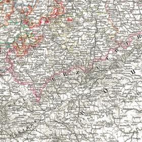 Германия: Саксония и Тюрингия. Карта 1870 года, кабинетный формат