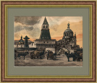 Лубянская площадь, раритетная гравюра И. Павлова