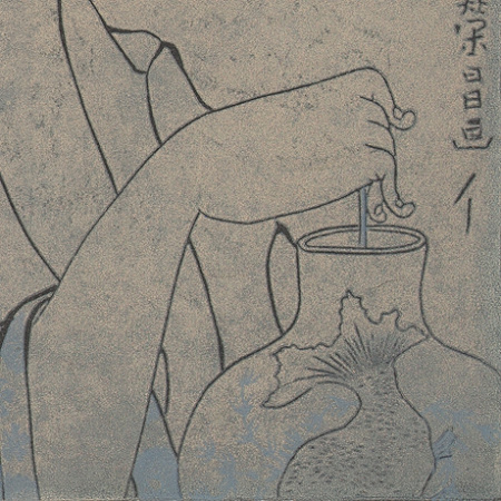 ксилография "гейша из чайного дома ваканая", редкость