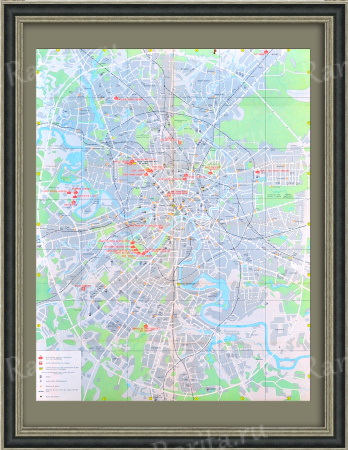 Карта Москвы (франц. яз.) с указанием мест проведения Олимпиады 1980 года