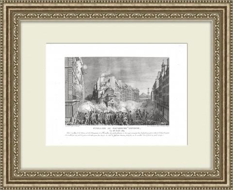 Французская революция: обстрел 28 апреля 1789 года. Большая гравюра конца 18 века