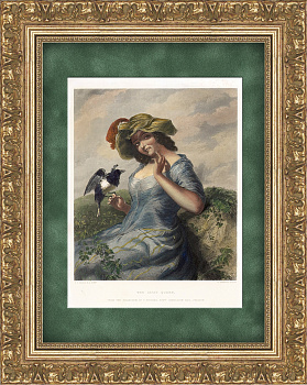 Цыганская королева. Пол Фальконер Пул. Гравюра на стали с ручной акварельной раскраской, 1865 г.