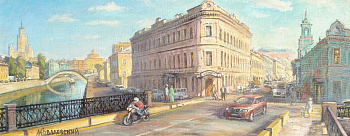 Вид на Пятницкую улицу. Современная живопись Вид на Пятницкую улицу. Современная живопись