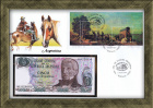 Аргентина: купюра, конверт, марки со спец. гашением. Коллекционный выпуск