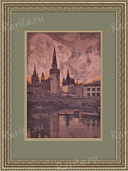 Вид Кремля от Москворецкого моста, гравюра из цикла "Старая Москва" Вид Кремля от Москворецкого моста, гравюра из цикла "Старая Москва"