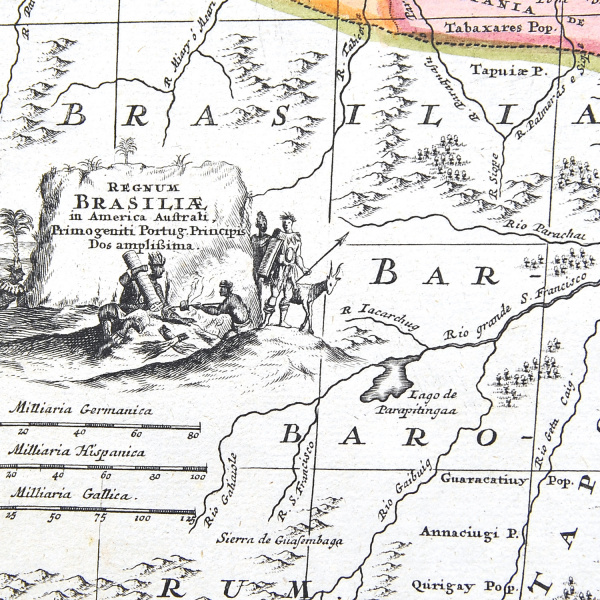 Редкая карта Португалии, западной части Испании и Бразилии, ок. 1720 г. Кабинетный формат Море, флот, сражения редкая карта португалии, западной части испании и бразилии, ок. 1720 г. кабинетный формат