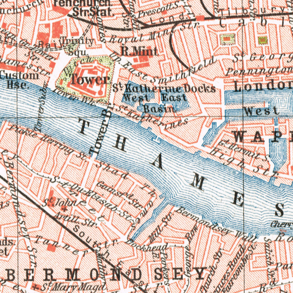 план центральной части лондона, кон. 19 в.