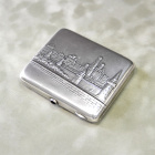 Старинный портсигар "Московский кремль", серебро