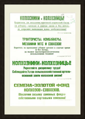 Семена - золотой фонд колхозов и совхозов! Советский плакат, 1954 г.