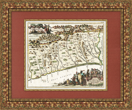 Грузия, 1681 год, антикварная гравированная карта. Коллекционный уровень