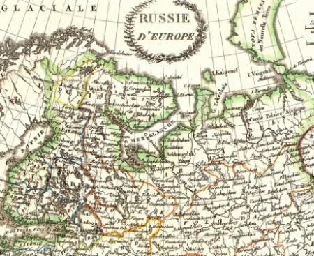 россия в европе от 1812 г. старинная гравированная карта