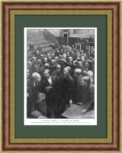 Инцидент в Палате депутатов: Сиветон и Луи Андре. Антикварная литография