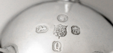 "котелки", парные антикварные серебряные солонки