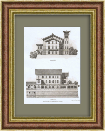 Пивоварня в Берлине, антикварная литография 1860 года