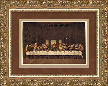 Тайная вечеря. Старинная литография с картины Да Винчи