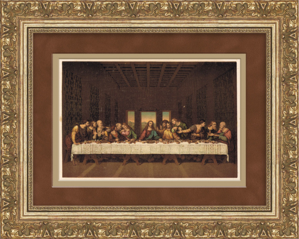Тайная вечеря. Старинная литография с картины Да Винчи