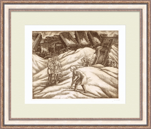 Хлеб - золотой резерв Родины, авторский офорт Хлеб - золотой резерв Родины, авторский офорт