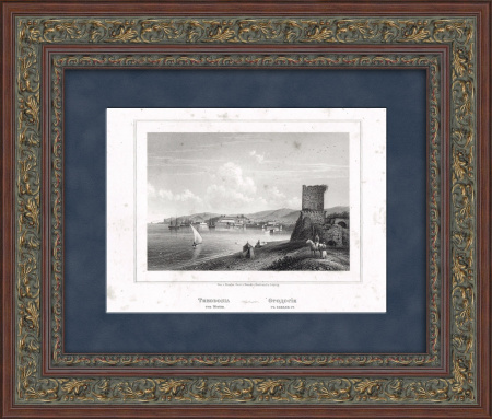 Феодосия, Крым. Старинная русская гравюра 1869 года