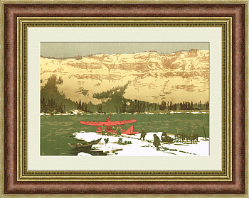 Восточная Сибирь, аэроплан в горах Путорана. С гравюры В. Мешкова