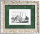 Стамбул, мечеть Сулеймание. Антикварная гравюра