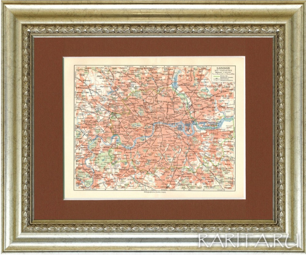 Старинный "План Лондона с предместьями и железными дорогами", 1927 г. Старинный "План Лондона с предместьями и железными дорогами", 1927 г.