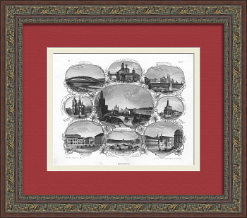 Старая Москва: Тверская улица, Китай-город, Александровский сад. Уникальная гравюра на стали 1860-х годов Старая Москва: Тверская улица, Китай-город, Александровский сад. Уникальная гравюра на стали 1860-х годов