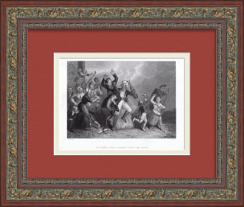 Чёрт забрал чиновника. Старинная гравюра