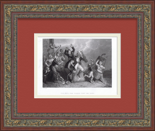 Чёрт забрал чиновника. Старинная гравюра