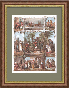 Народы Российской империи. Старинная хромолитография